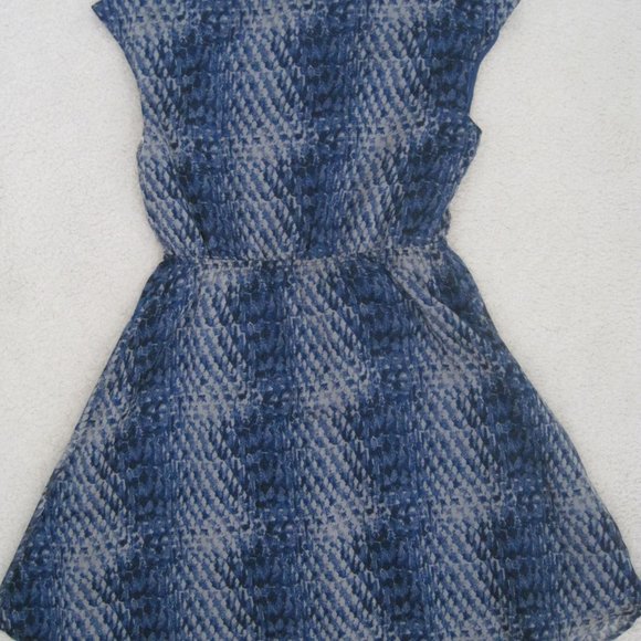 Converse One Star Dress Medium Blue Animal Print Cap Sleeve Womens Snake Skin - Picture 5 of 7